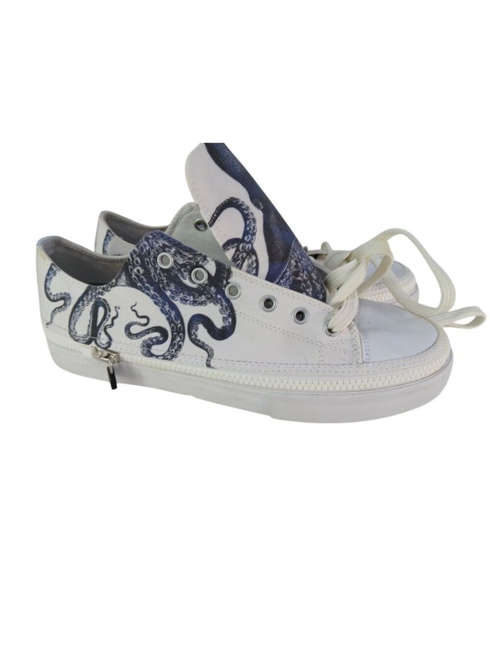 Zipz Shoes White Blue Octopus Mens US 10 Womens US 12 Zip Off Upper Tentacle
